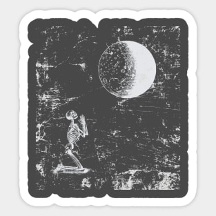 Skeleton Moon Sticker